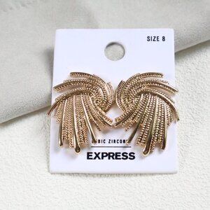 Express Cubic Zirconia Earrings Elegant Gold Statement Fashion Jewelry